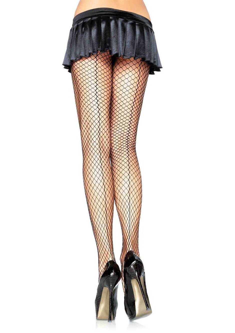 4603 Fishnet Tights, Black Backseam, One Size